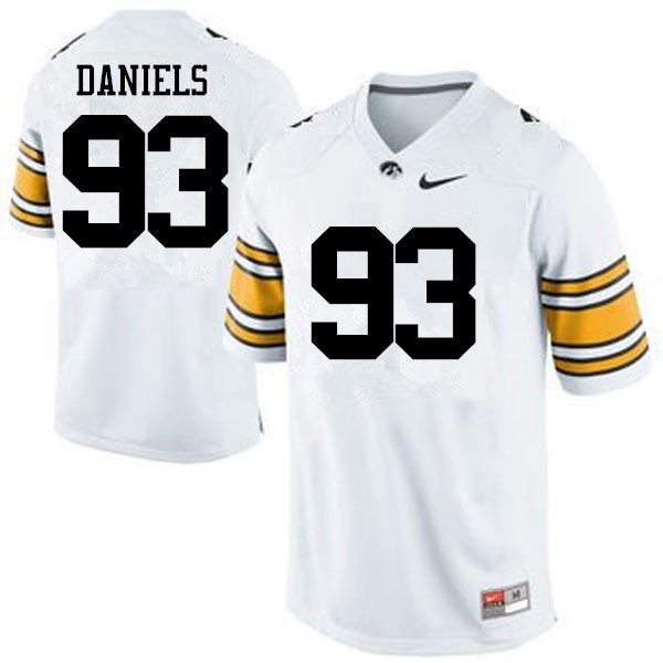 Men Iowa Hawkeyes #93 Mike Daniels College Football Jerseys-White - Click Image to Close